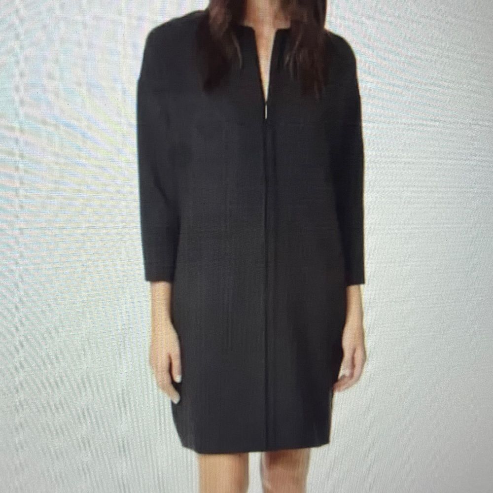 Vince Dress Seam Front Zipper Detail Black Hand Pockets Size‎ Medium